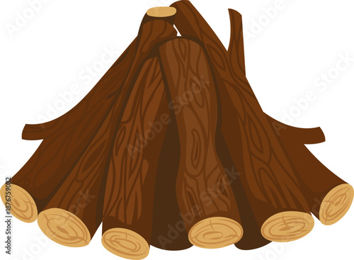 Firewood logs stacking for camping bonfires