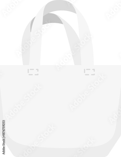 White blank canvas tote bag vector illustration
