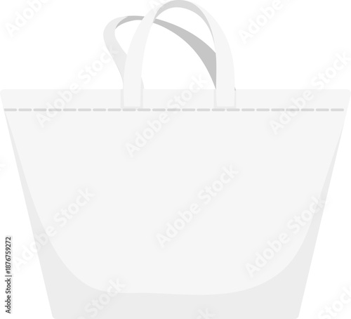 White canvas tote bag blank template illustration
