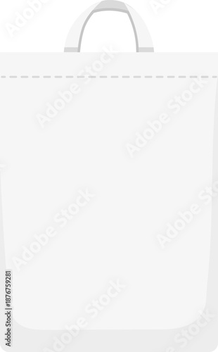 Blank white reusable shopping bag for customization