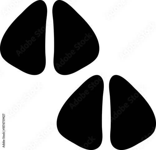 Deer hoof print icon tracking wild animal