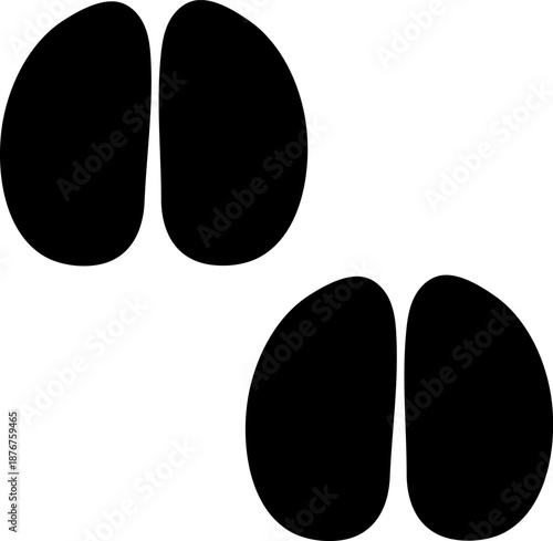 Animal hoof prints black silhouette symbol