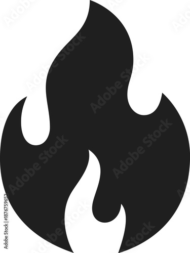 Black flame creating burning energy icon