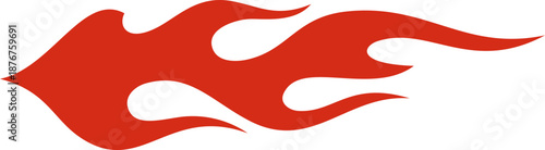 Red speed flames graphic design for hot rods