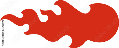 Red stylized flame graphic vector illustration burning