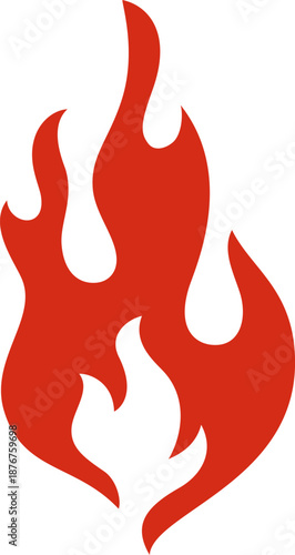 Red flame icon representing heat and energy concept