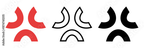 怒りを表す漫画風漫符アイコンセット /Comic Anger Symbol Icon Set