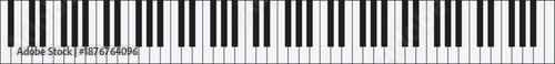Seamless Piano Keyboard  Vector  - Musical Instrument Keys Background