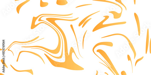 Orange Liquefy wallpaper art design and digital marbled texture. White Repeat Liquid.  Horizontal banner with waves background. Fluid, organic smooth, paint-like lines with mimic ink and acrylic flow.