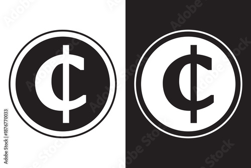 Cent sign icon. Money  symbol. vector illustration isolated on white background. 