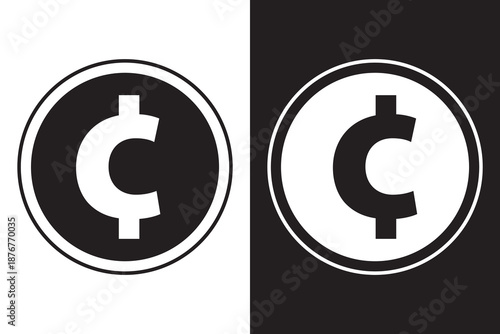 cent sign icon. Element of web icon with one color for mobile concept and web apps. Isolated cent sign icon can be used for web and mobile 