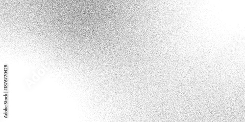 Stippled grain halftone overlay and Rough grunge sand dots backdrop Gritty distressed. Retro spray grit and charcoal ink form abstract dot work design. Black stippled noise background particles