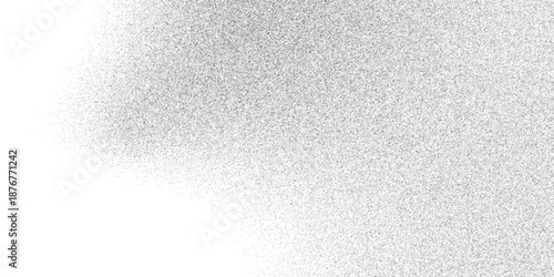 Stippled grain halftone overlay and Rough grunge sand dots backdrop Gritty distressed. Retro spray grit and charcoal ink form abstract dot work design. Black stippled noise background particles