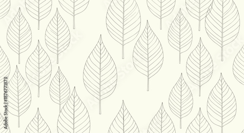 Elegant seamless pattern of skeletal leaf outlines in a subtle repeating design for sophisticated wallpaper backgrounds.
