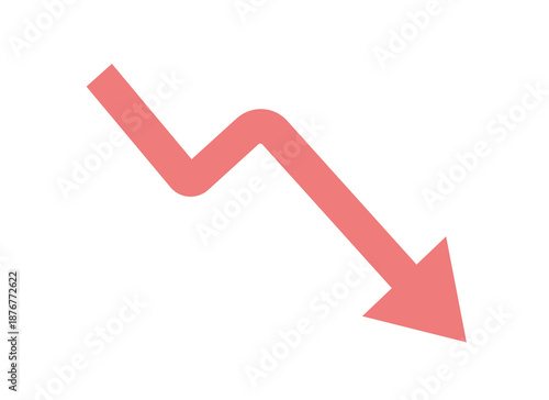 Φωτογραφία Red downward zigzag arrow on transparent background