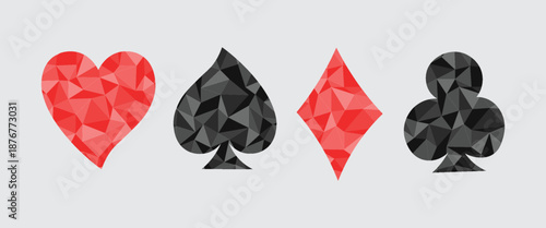 Playing Card Suits Flat Style Vector.eps 10