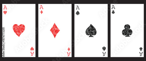 Playing Card Suits Flat Style Vector.eps 10