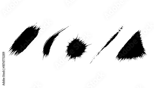 Dry Brush Stroke Black Silhouette