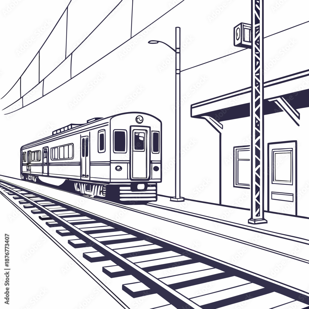 Naklejka premium Train arriving at station