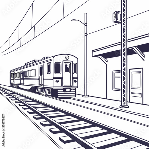 Train arriving at station