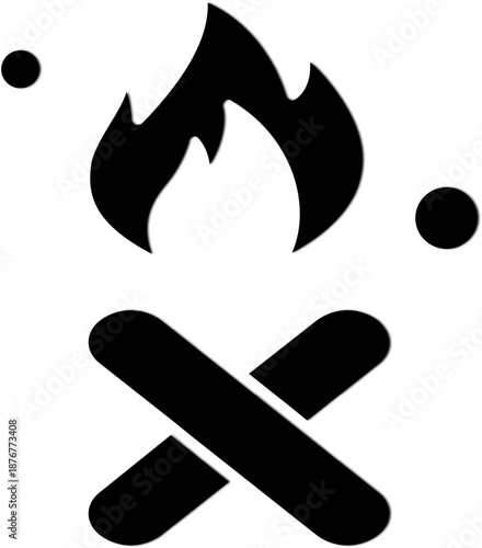 Campfire Flame Symbol Black Silhouette Icon