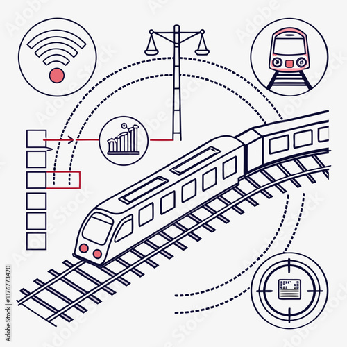 Modern railway system with technology integration