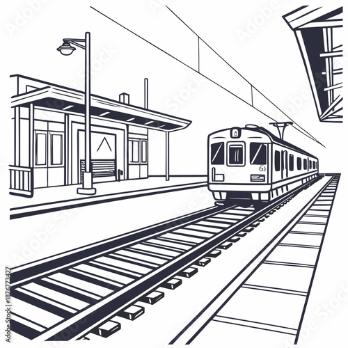 Train arriving at station