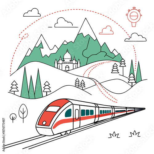 Mountain journey by bullet train
