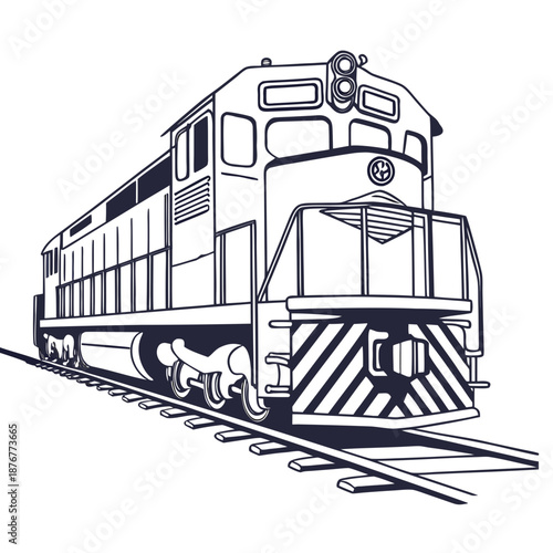 Vintage train on railroad tracks