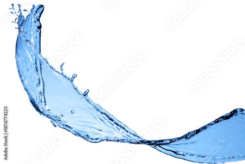 Canvastavla Water Splash With Droplets on White Background