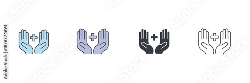 Public Health Icon Set, professional vector symbols including diverse medical care safety prevention awareness and healthcare service concepts.