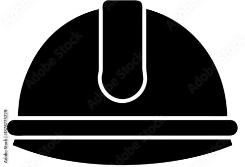Construction Safety Helmet Silhouette Vector Symbol for Industrial Protection