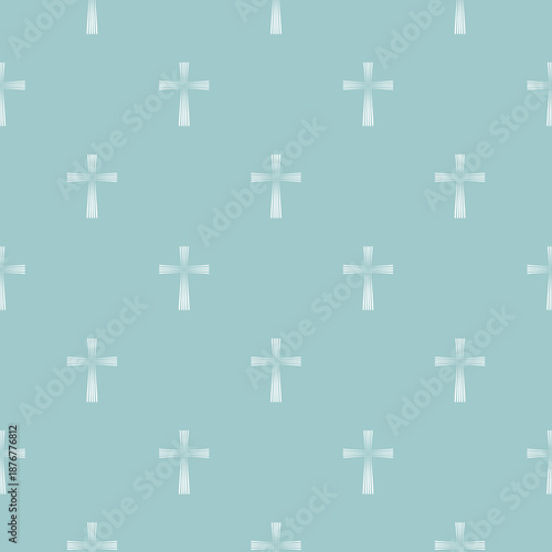Church Cross seamless pattern isolated on color background