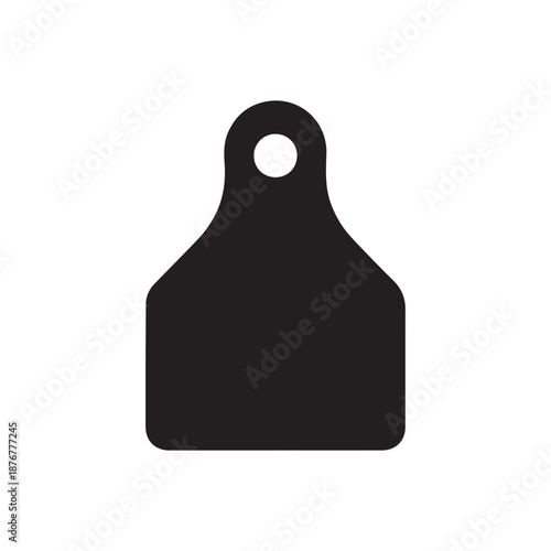 Steer Ear Tag silhouette vector art white background