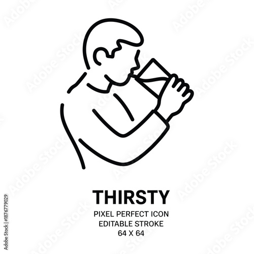 Man feeling thirsty and drinking from a glass