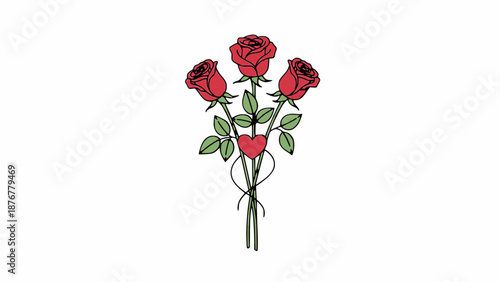 Romantic Valentine's Day red rose bouquet