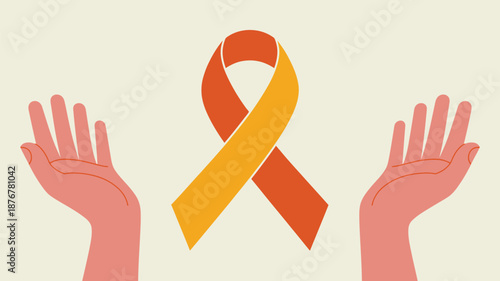 Hands holding awareness ribbon Vector
