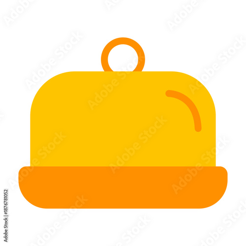 Butter Dish Vector Flat Icon Design