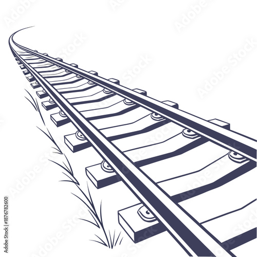 Railroad tracks extending into distance
