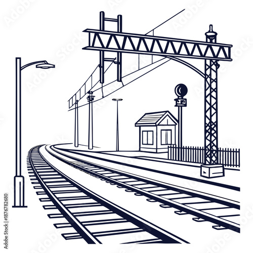 Railway crossing with signal