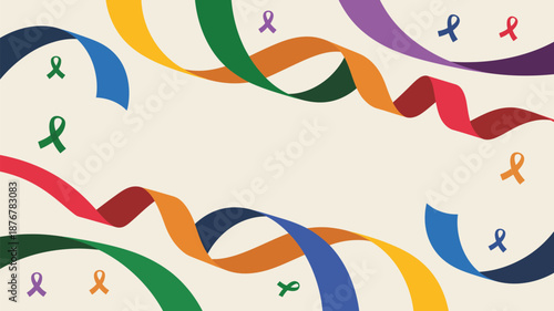 Colorful awareness ribbons celebration Vector