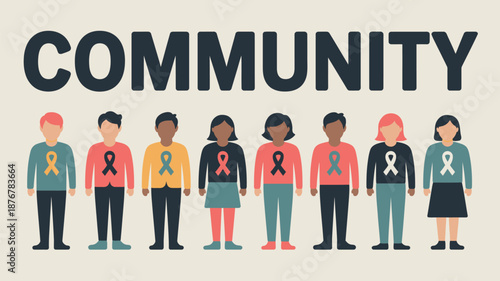 Diverse community united in support Vector