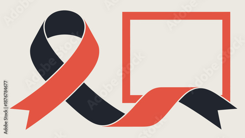 Awareness ribbon with digital frame Vector