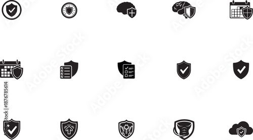 Shield with checkmark and star success achievement badge vector illustration flat design