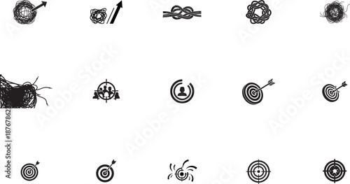 Dart hitting bullseye target success goal achievement flat design vector illustration