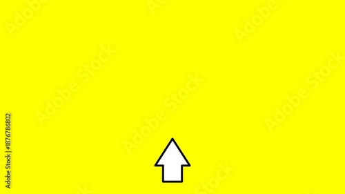 Up arrow animation in concept video. Flat design arrow icon pointing up in 4K resolution.