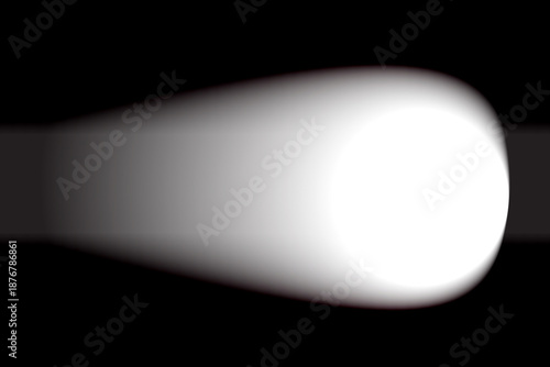 Bright white light shining in dark background