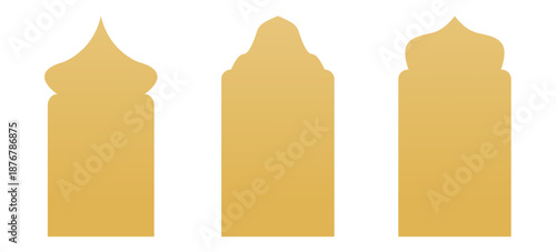 Islamic Mosque Window Frame Icon Vector Ornament for Ramadhan
