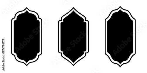 Islamic Mosque Window Frame Icon Vector Ornament for Ramadhan