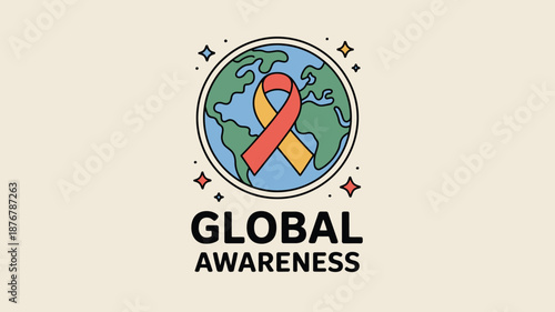 Global awareness ribbon Vector